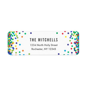 Colourful Return Address Labels   Birthday Party