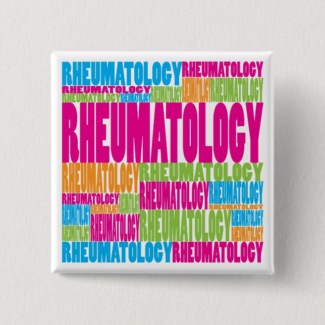 Colourful Rheumatology 15 Cm Square Badge (Front)