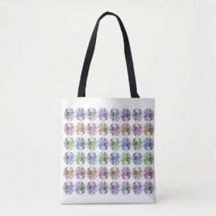 Colourful rhinestones tote bag