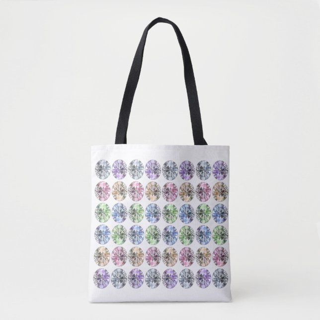 Colourful rhinestones tote bag (Front)