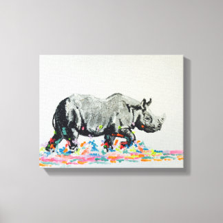 Colourful Rhino Canvas Print
