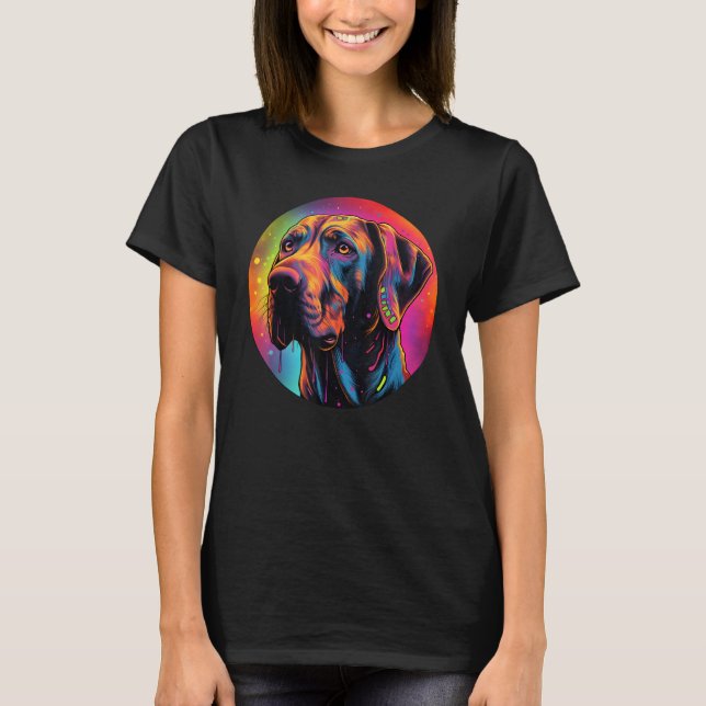 Colourful Rhodesian Ridgeback Dog Dad Mom Graffity T-Shirt (Front)