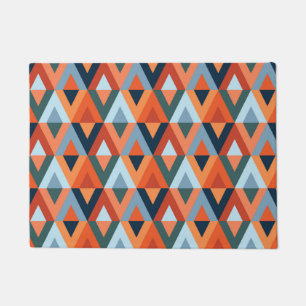 Colourful rhombuses and triangles pattern doormat