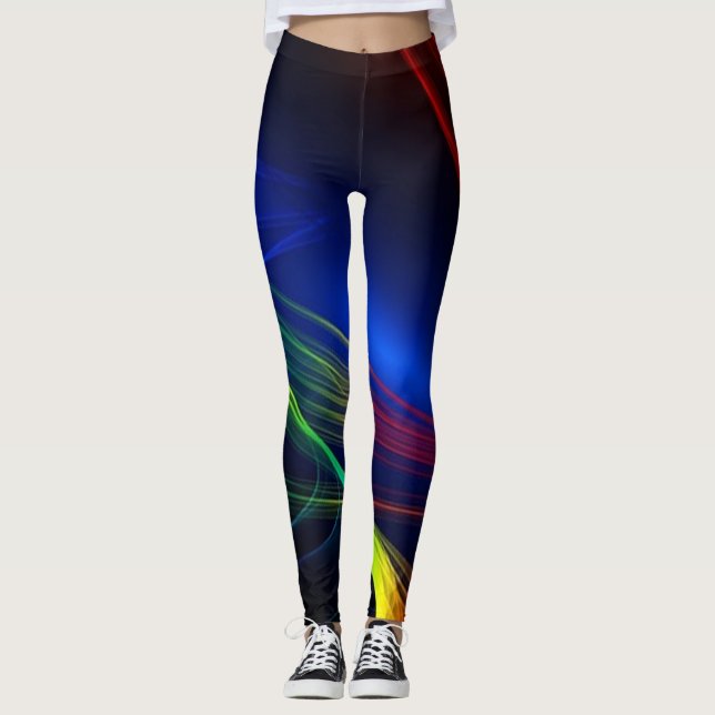 Colourful Ribbon of Lights Leggings (Front)