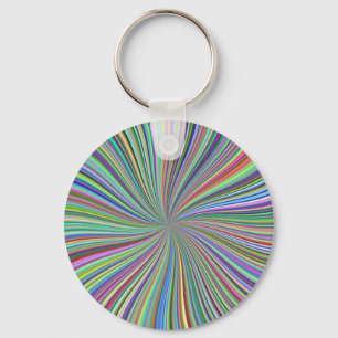 Colourful Ribbon Spiral Swirl Optical Illusion Art Key Ring