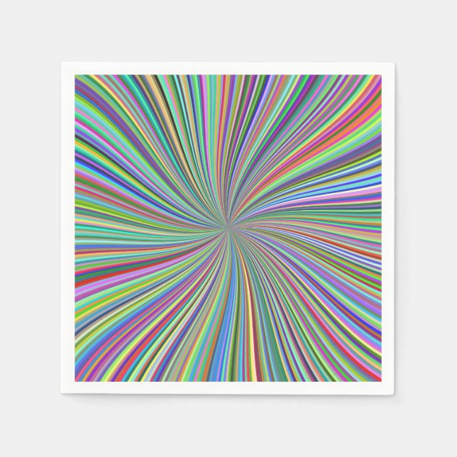Colourful Ribbon Spiral Swirl Optical Illusion Napkin (Front)