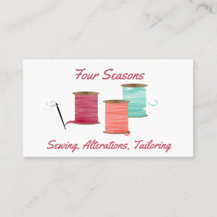 Colourful Ribbon Spools Sewing Business Card