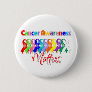 Colourful Ribbons - Cancer Awareness Matters 6 Cm Round Badge