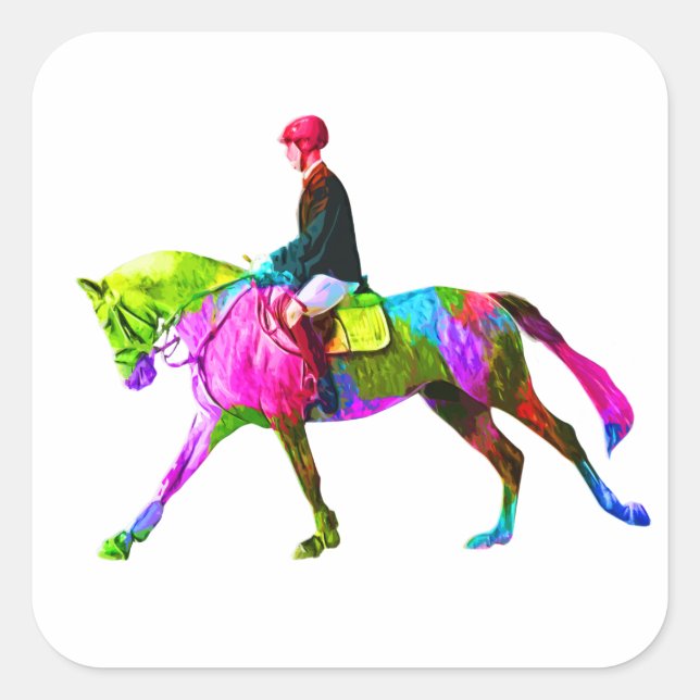 Colourful Rider Square Sticker (Front)