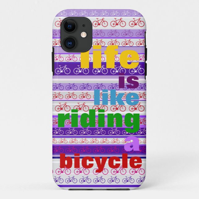 colourful riding a bicycle quote Case-Mate iPhone case (Back)