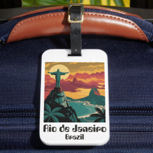 Colourful Rio de Janeiro Brazil Travel Art Luggage Tag