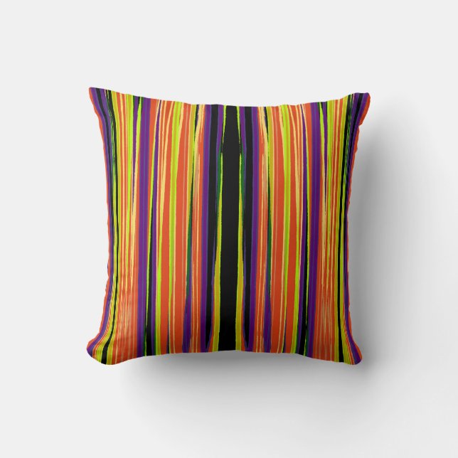 Colourful ripped paper pattern cushion (Front)