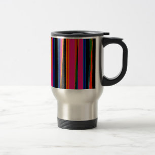 Colourful ripped paper pattern travel mug