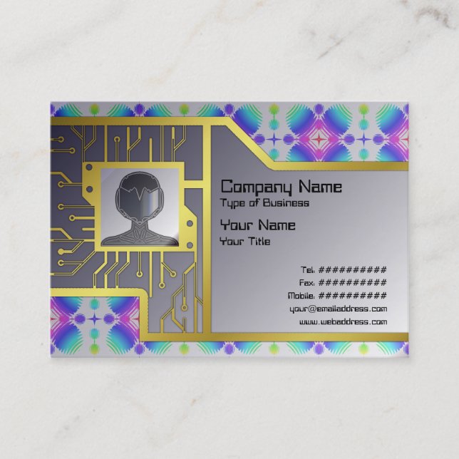 Colourful Ripples Small Transparent Business Card (Front)