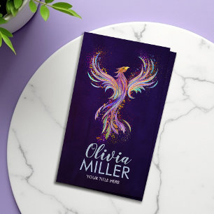 Colourful Rising Phoenix Bird Business Card
