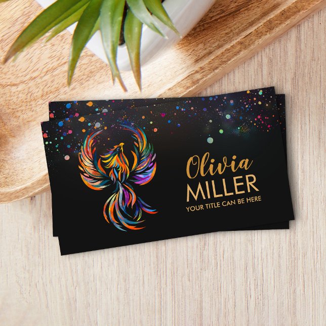 Colourful Rising Phoenix Bird  Business Card (Creator Uploaded)