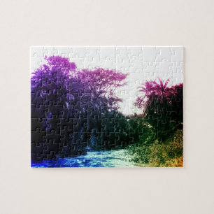 Colourful River Gallery Forest Vintage Tropical Jigsaw Puzzle