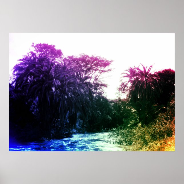 Colourful River Gallery Forest Vintage Tropical Poster (Front)