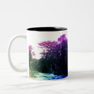 Colourful River Gallery Forest Vintage Tropical Two-Tone Coffee Mug