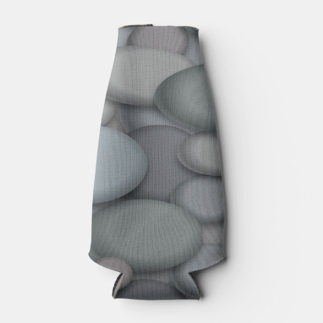 Colourful River Rock Pebbles Art Bottle Cooler (Front)