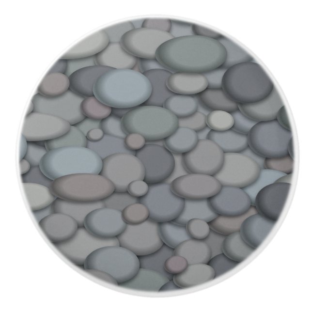 Colourful River Rock Pebbles Art Ceramic Knob (Front)