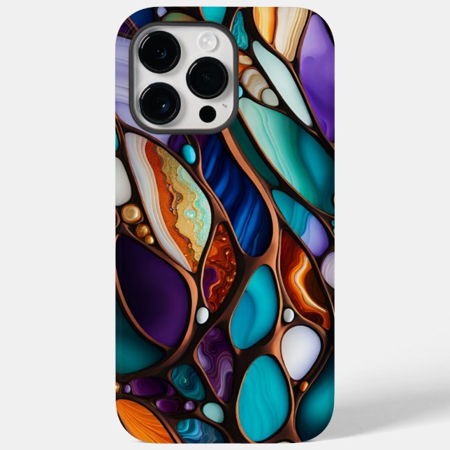 Colourful River Rock Pebbles-Stained Glass Look Case-Mate iPhone Case (Back)