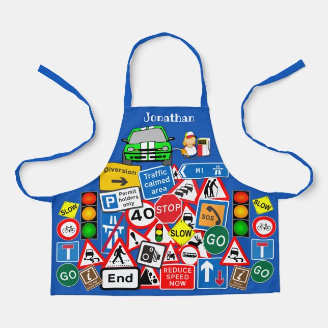 Colourful Road Signs Coillage Kids' Apron (Front)