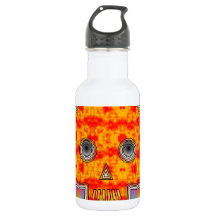 Colourful Robot Skull On Rainbow Background 532 Ml Water Bottle