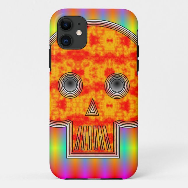 Colourful Robot Skull On Rainbow Background Case-Mate iPhone Case (Back)
