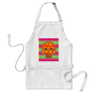 Colourful Robot Skull On Rainbow Background Standard Apron