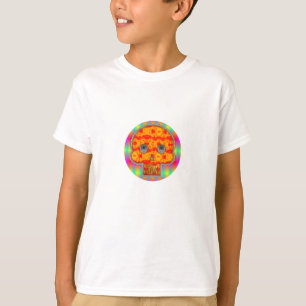 Colourful Robot Skull On Rainbow Background T-Shirt