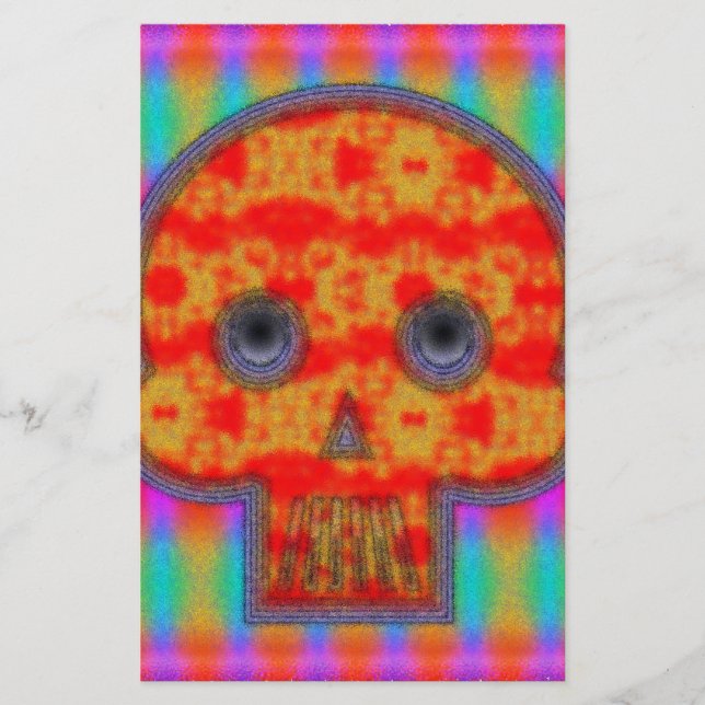 Colourful Robot Skull Painting (Front)