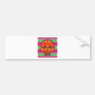Colourful Robot Skull Painting Bumper Sticker