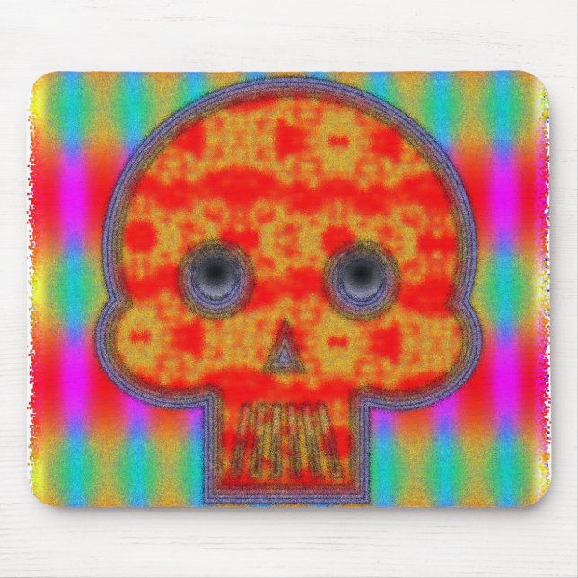 Colourful Robot Skull Painting Mouse Mat (Front)