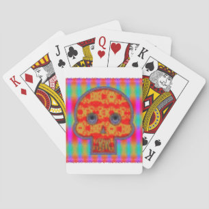 Colourful Robot Skull Painting Playing Cards