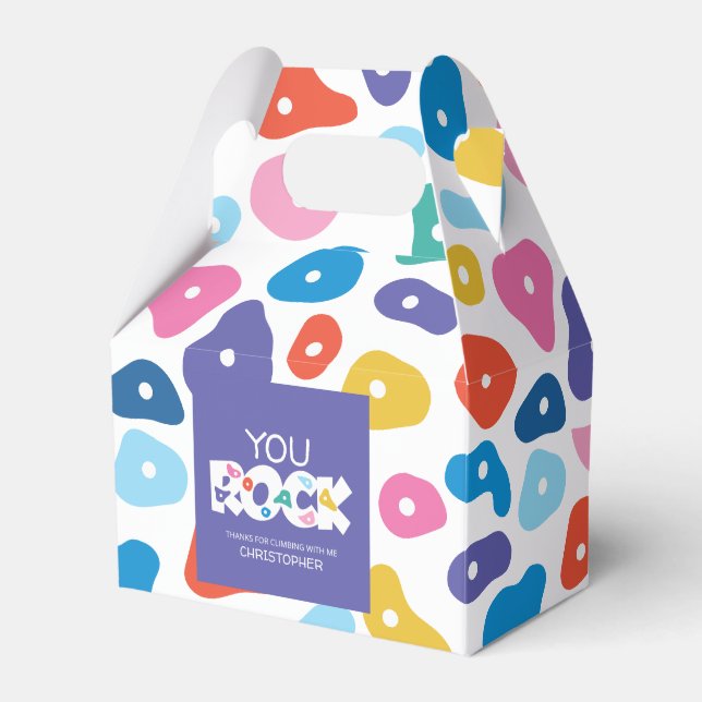 Colourful Rock Climbing Foot Holds Favour Box (Front Side)