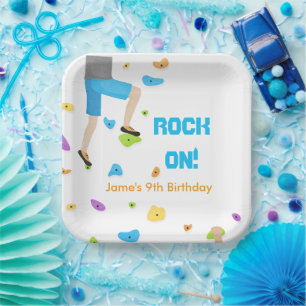 Colourful Rock Climbing Party  Paper Plate