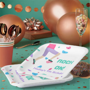 Colourful Rock Climbing Party Paper Plate