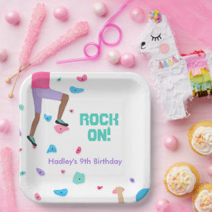 Colourful Rock Climbing Party  Paper Plate