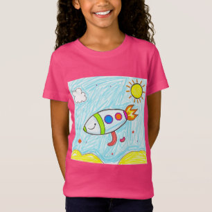 Colourful Rocket Doodle Fun Space Art T-Shirt