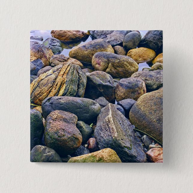 Colourful rocks    15 cm square badge (Front)
