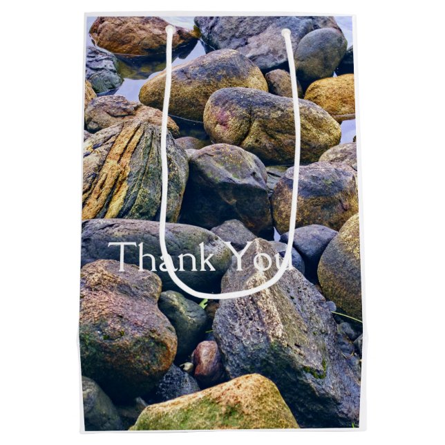 Colourful rocks    medium gift bag (Back)
