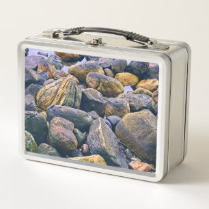 Colourful rocks metal lunch box