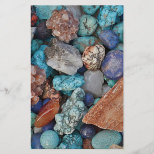 Colourful rocks, stones, pebbles design stationery