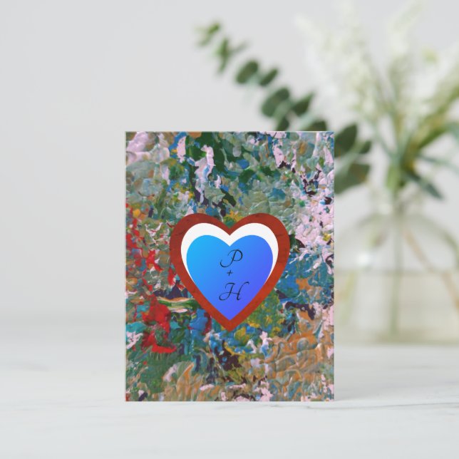 Colourful Romantic Heart  Holiday Card (Standing Front)