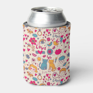 Colourful romantic pattern can cooler