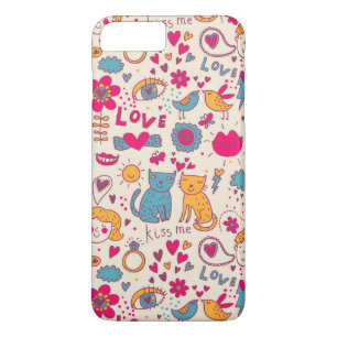 Colourful romantic pattern iPhone 8 plus/7 plus case