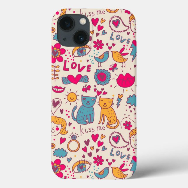 Colourful romantic pattern Case-Mate iPhone case (Back)