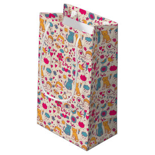 Colourful romantic pattern small gift bag