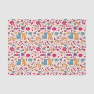 Colourful romantic pattern tissue paper